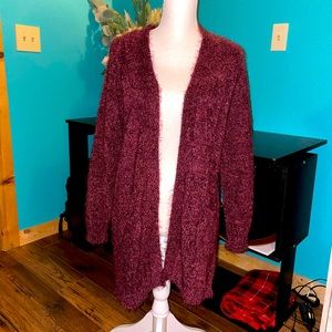 🆕✨ Burgundy Fuzzy Cardigan